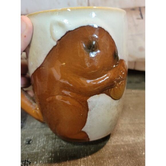 Pier 1 ceramic squirrel mug AS IS fall home decor - Picture 4 of 8